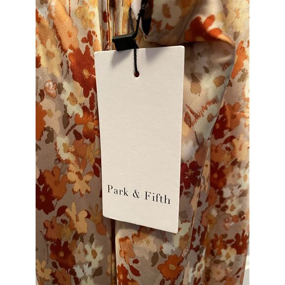 Park & Fifth Kingston Floral Print Satin Strappy Slip Dress Large - Picture 4 of 12